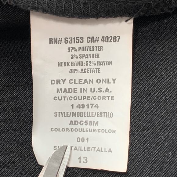 Vintage 90s One Shoulder Black Red Gown Made in USA Bow Detail Column Formal - Picture 10 of 11